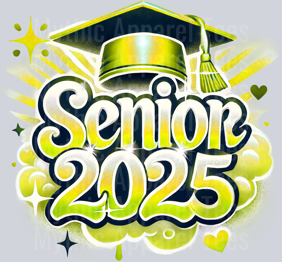 0039 Senior 2025 Yellow DTF 2025 Senior Graduation Transfers