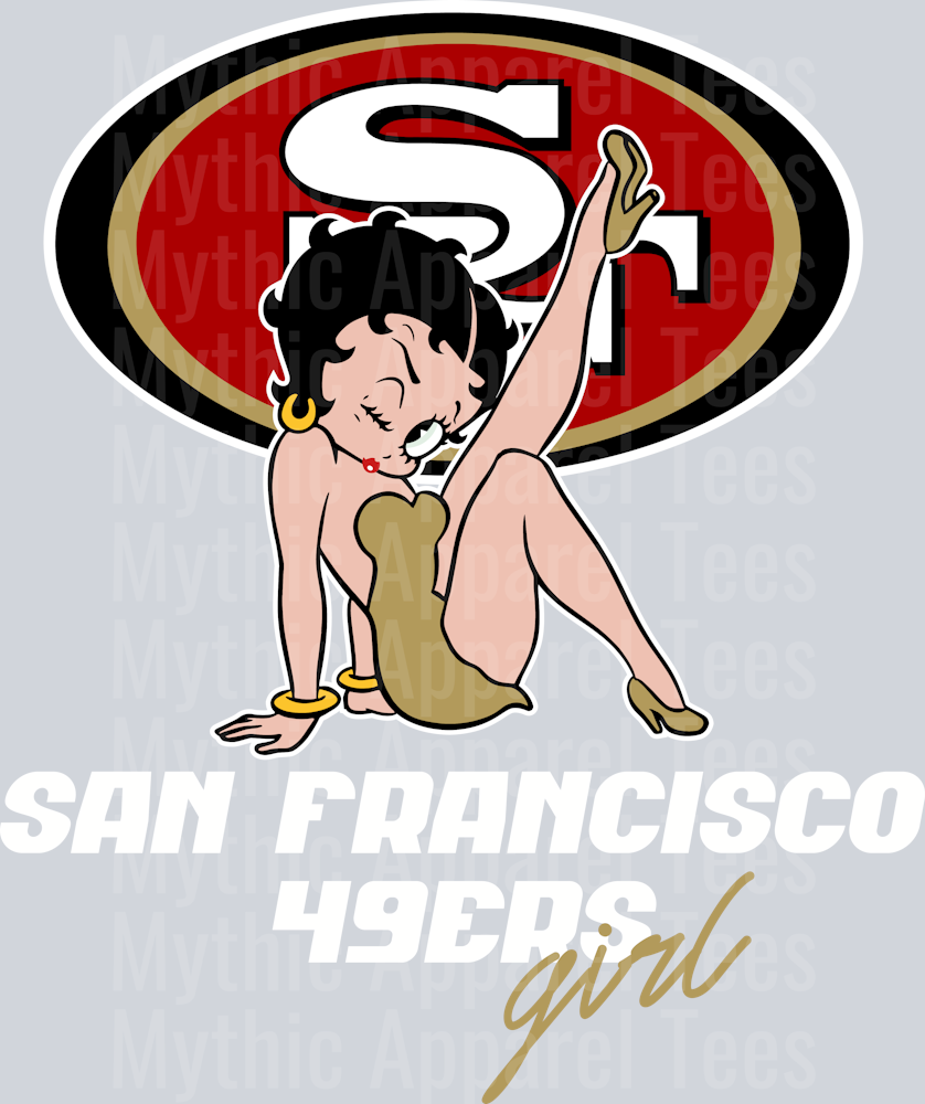 San Francisco 49ers Girl Betty Boop DTF NFL Transfers
