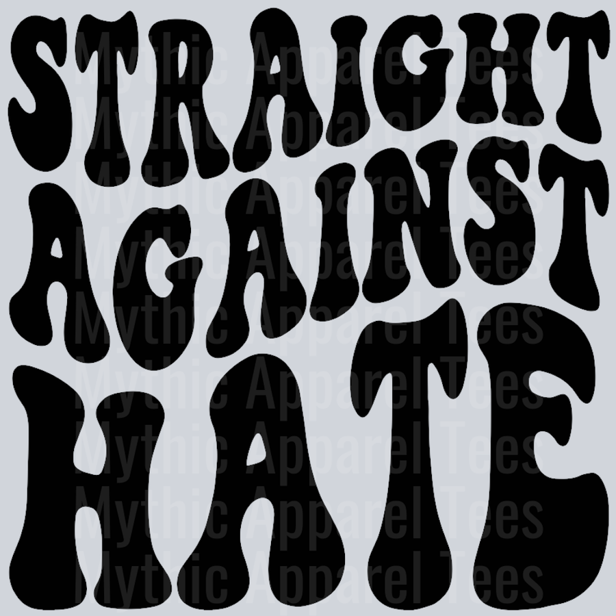 Straight Against Hate Wavy Retro Funny Designs