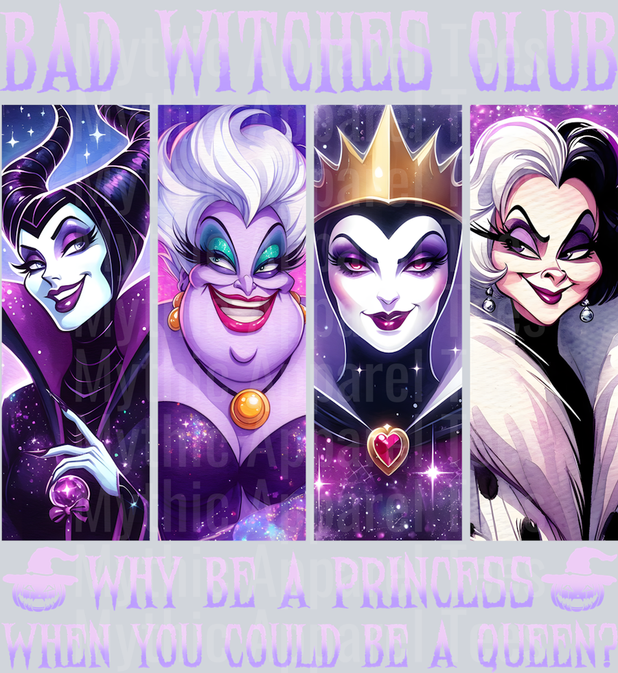 Bad Witches Club Queens Purple DTF Disney Villains Transfers