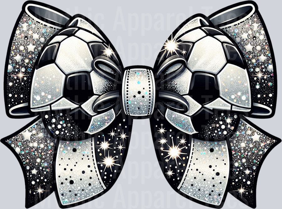 Soccer Bow With Ball Accents School Spirit & Sports