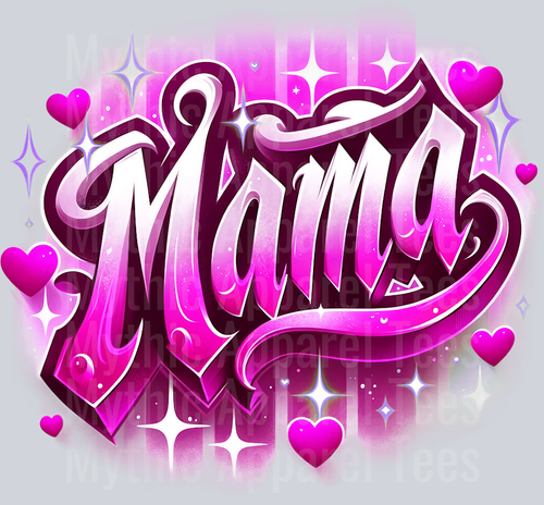 Mama Airbrushed Pink DTF MOM Transfers