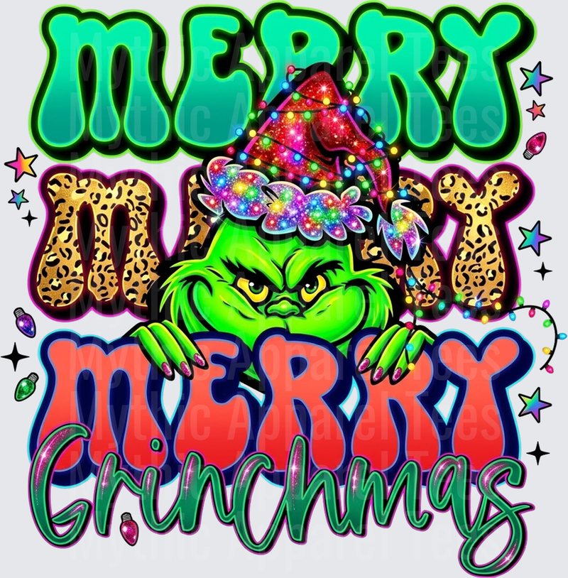 New Grinch Merry Merry Grinchmas Leopard Lights Holiday Design
