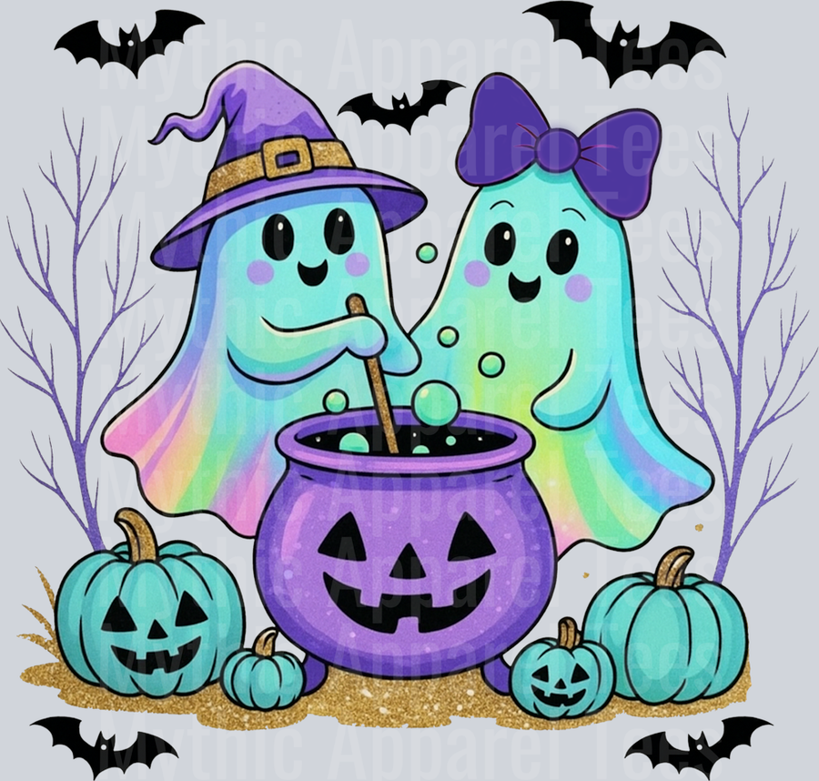 Iridescent Coquette Ghosts PNG, Cute Halloween PNG_processed