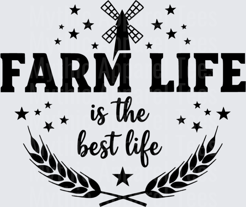 Farm Life Is The Best Life Windmill Wheat Stars Design