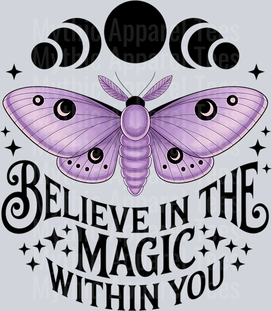 BELIEVE IN THE MAGIC WITHIN YOU PURPLE MOTH PNG