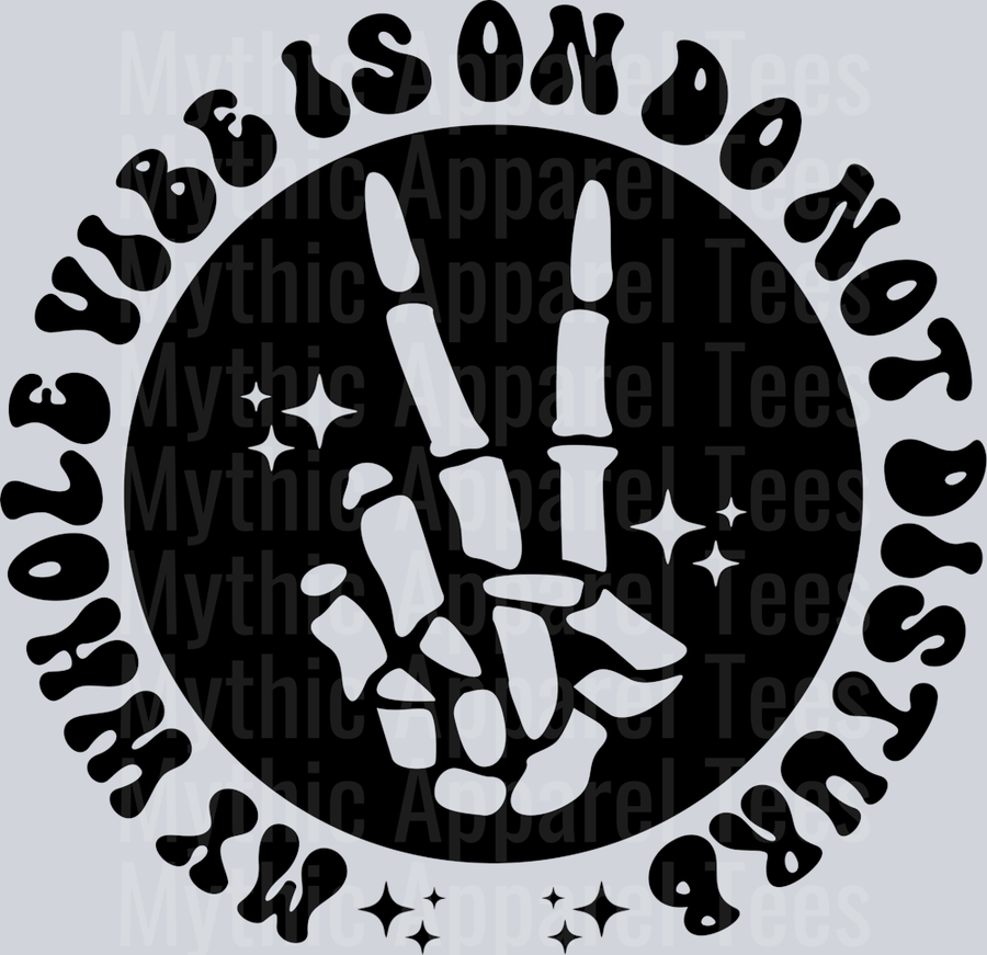 My Whole Vibe Is On Do Not Disturb Pocket Pocket Funny Wavy Retro Words Black