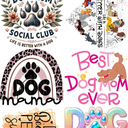 DOG MOM GANG SHEET 10 FULL SIZE IMAGES