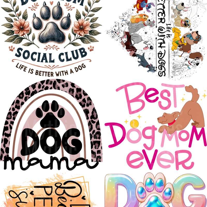 DOG MOM GANG SHEET 10 FULL SIZE IMAGES