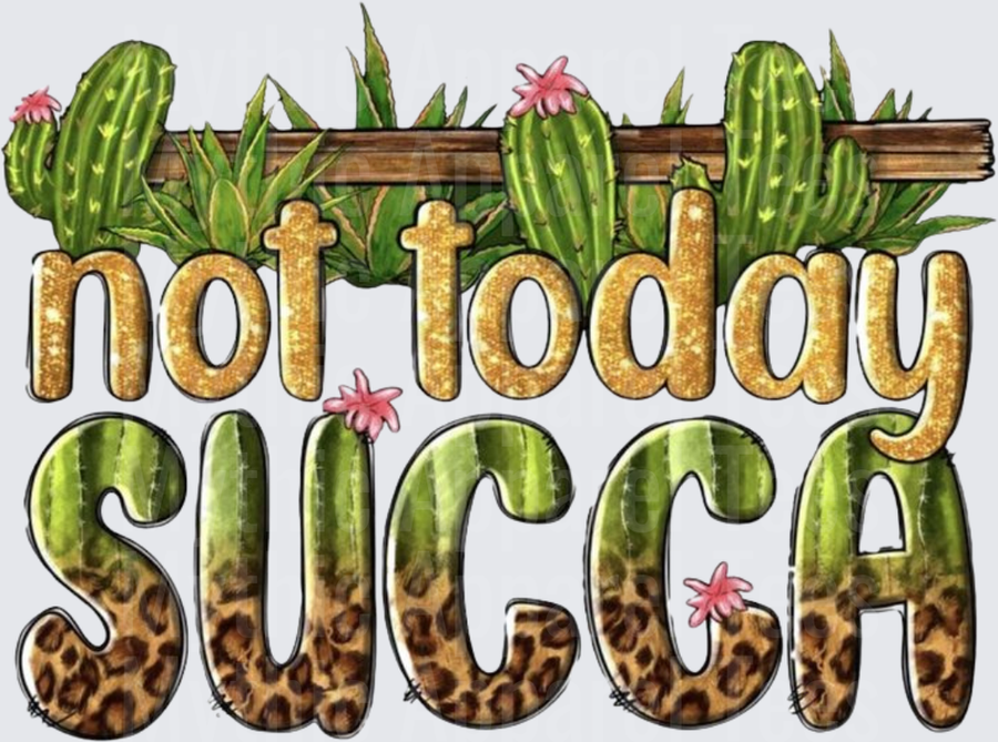 Plant Lovers Not Today Succa Cactus Leopard Glitter Design