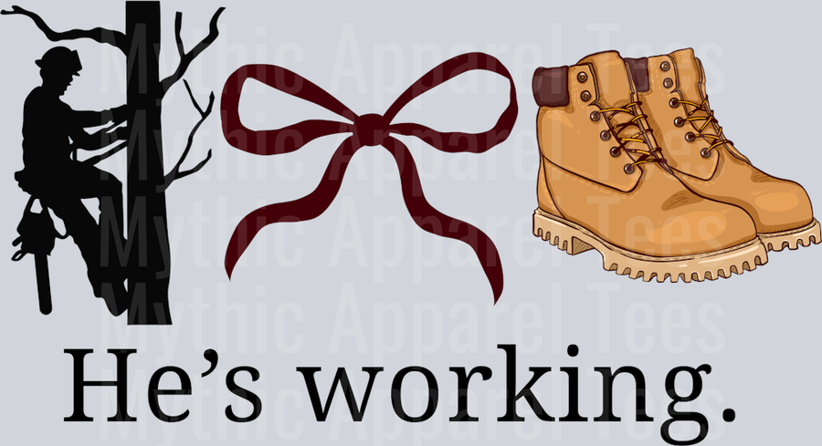 Arborist Wife working DTF Blue Collar Transfers