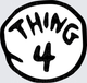 DR Seuss Thing 4 Black and White Circle Badge Logo