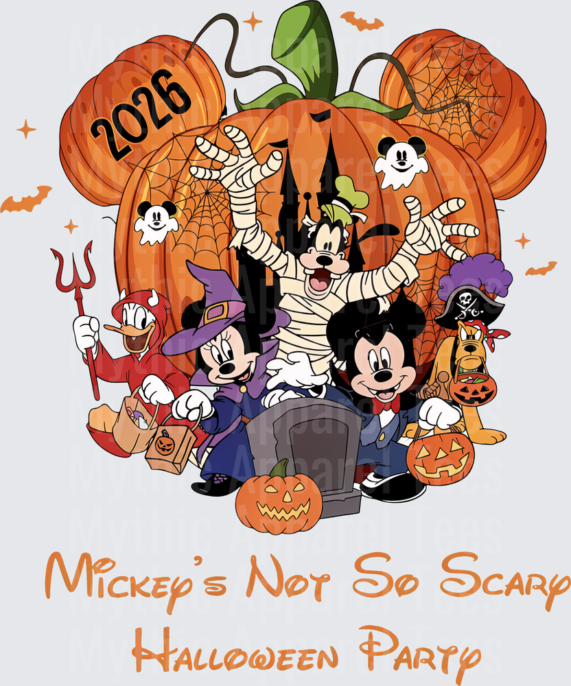 Mickey's Not So Scary Halloween Party 2026 Mickey Mouse Minnie Goofy Donald Pluto Trick or Treat Pumpkin Costume Gang