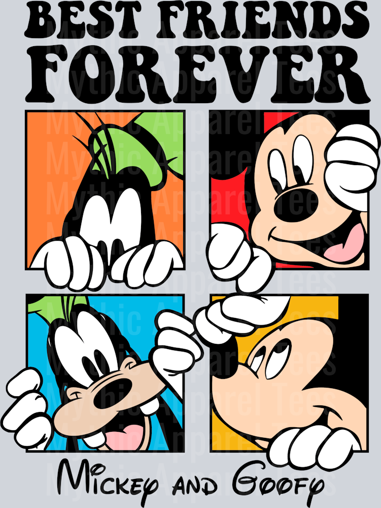 Best Friends Forever Mickey Daffy Goofy Minnie DTF Disney Transfers