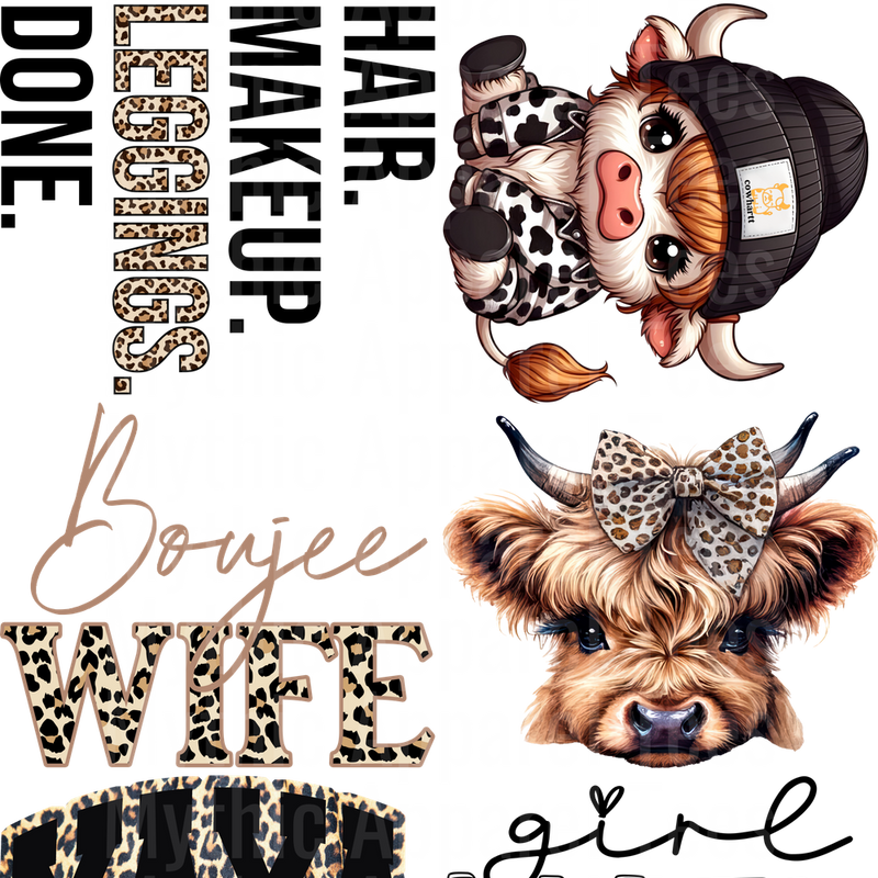 CHEETAH PRINT 2 GANG SHEET 10 FULL SIZE IMAGES