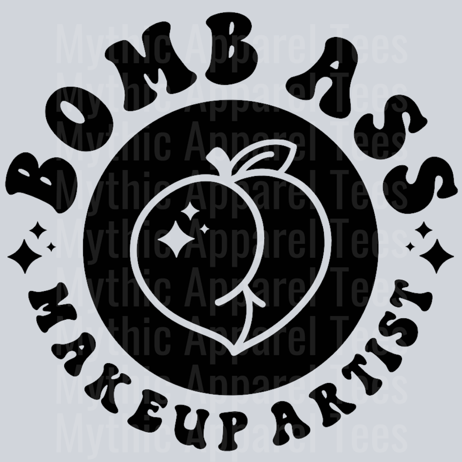 Bomb Ass Makeup Artist Pocket Design Wavy Retro Funny Designs