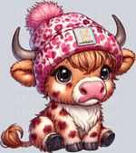 Brown with Reddish Dots Highland Cow Transfers, Animal Transfers, Farmhouse Decor, Cute Cows, DTF Transfers