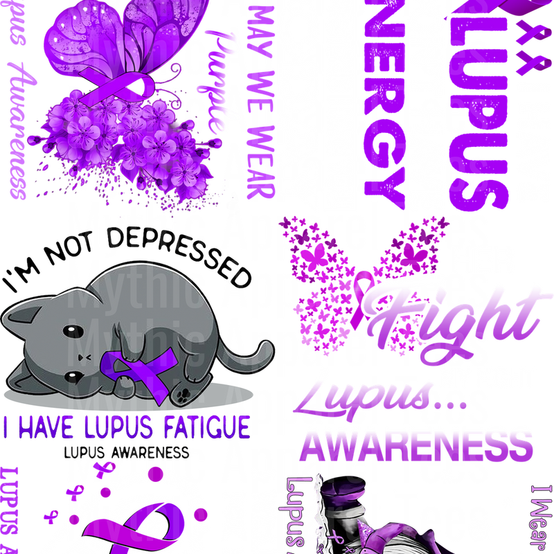 LUPUS AWARENESS GANG SHEET 10 FULL SIZE IMAGES
