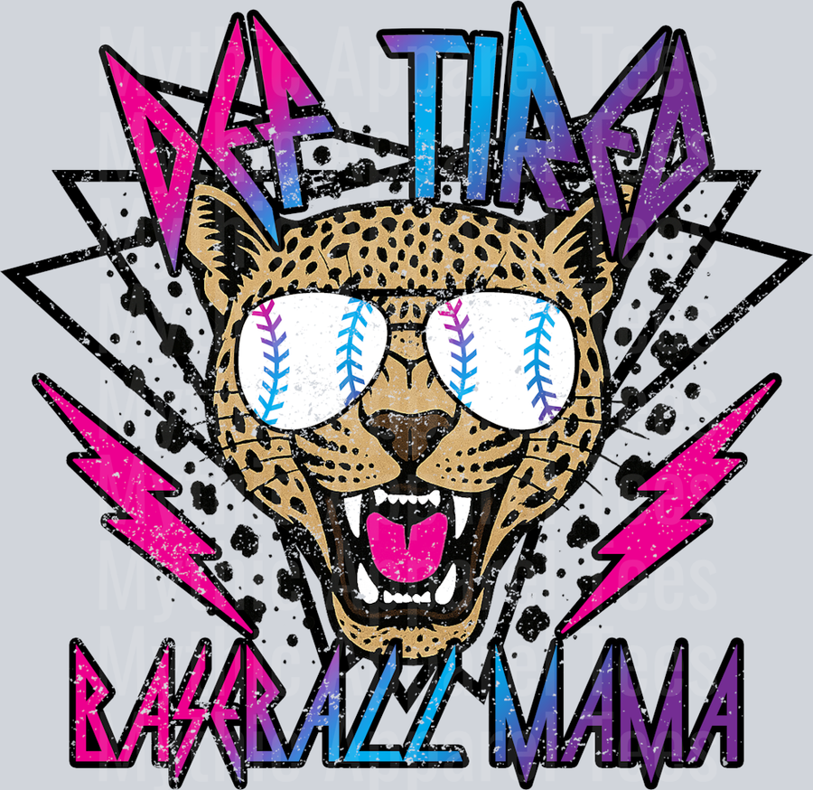Rainbow 2 Def Tired Baseball Mama School Spirit & Sports