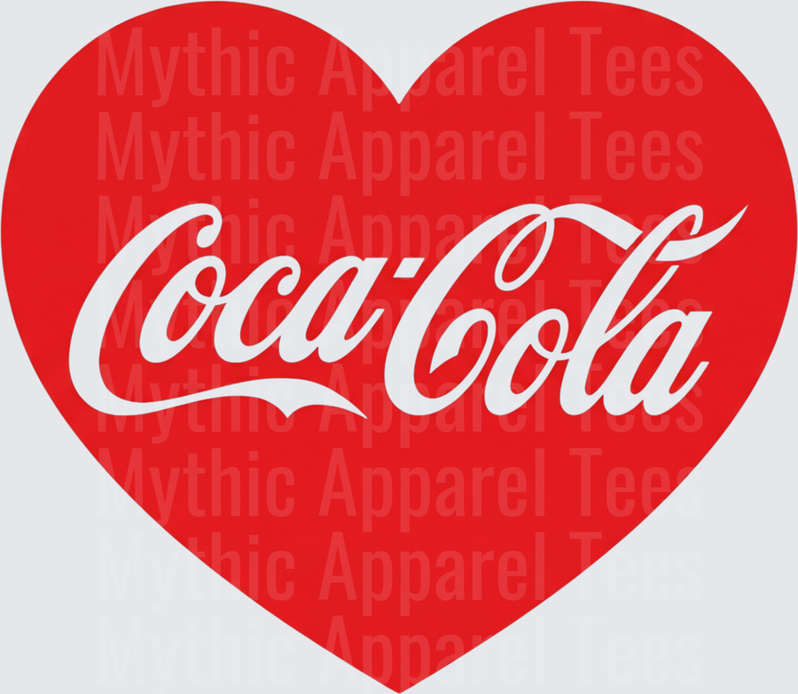 Coke Coca-Cola Classic Logo Red Heart Love Design