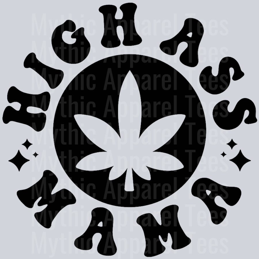 High Ass Mama Pocket Design Wavey Retro Style Funny Shirt Design