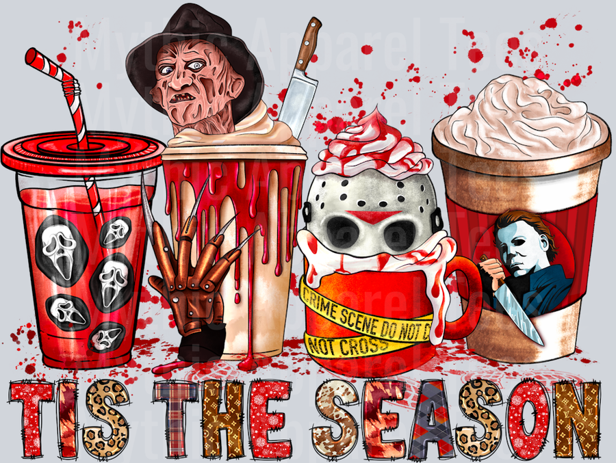 Tis the season Coffee Halloween DTF horror Movie Transfers