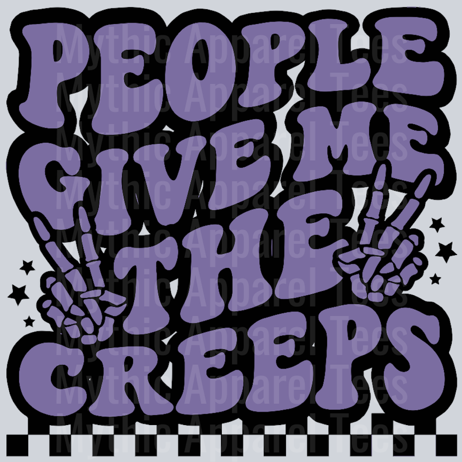 People Give Me The Creeps Wavey Retro Style Funny Shirt Design