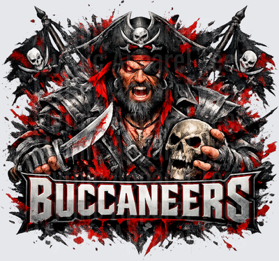 NFL Tampa Bay Buccaneers Fierce Pirate Skull Sword Splatter
