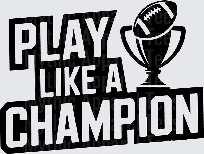 American Football Play Like A Champion Trophy Bold Graphic