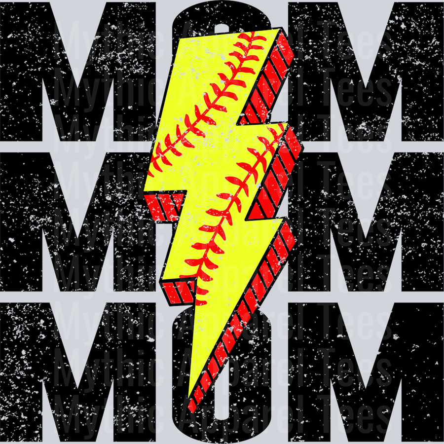 Softball Mom Stacked Words School Spirit & Sports