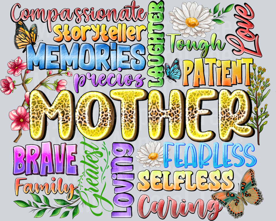 Mother Brave Mom Word Collage