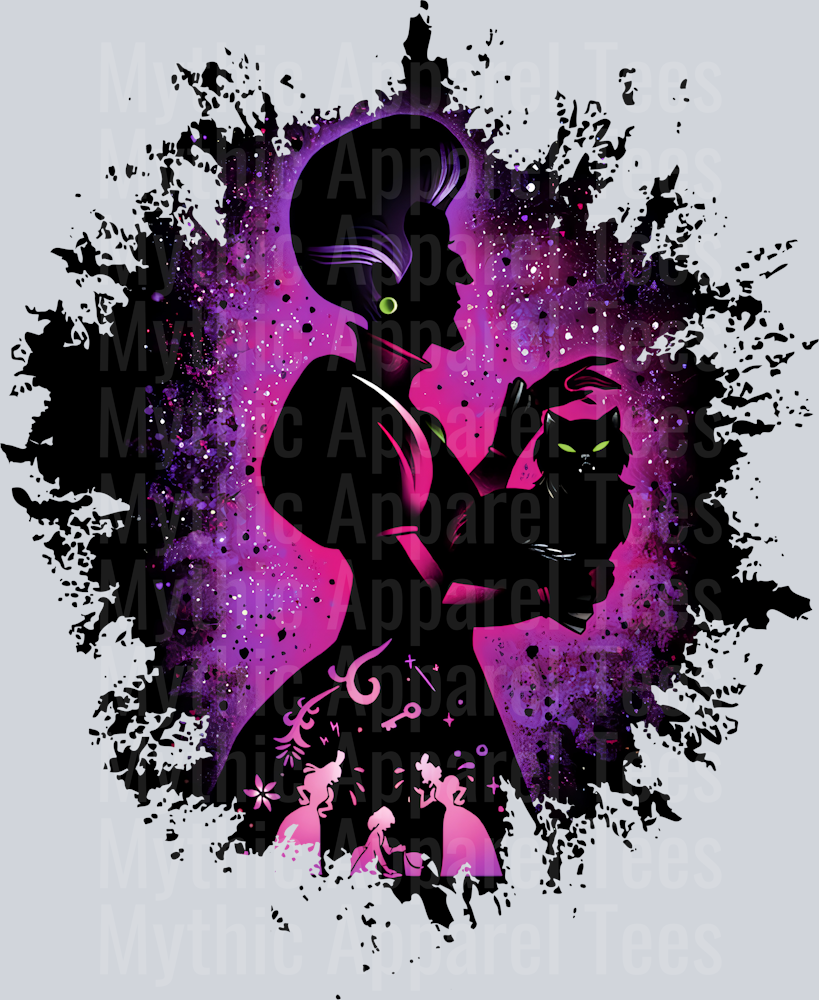 Lady Tremaine Cinderella Disney Villain Dark Silhouette Color Splash Crystal Ball Vision