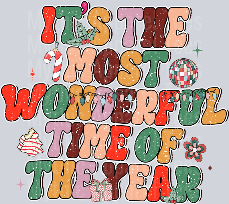 IT'S THE MOST WONDERFUL TIME OF YEAR DISTRESSED