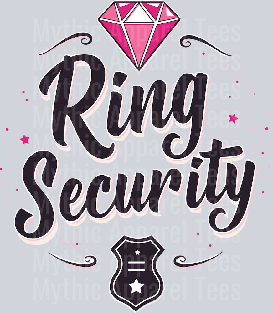 Ring Security Pink Diamond and Badge DTF Ring Bearer Transfers