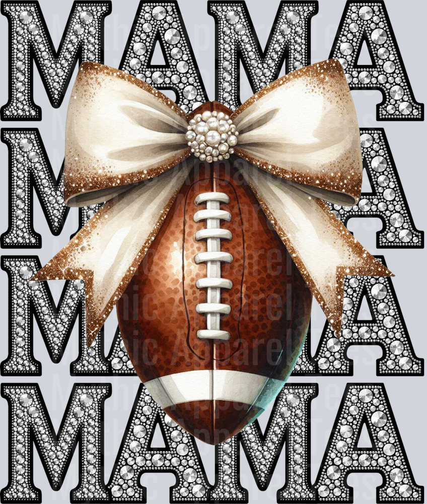 Rhinestone Football Mama School Spirit & Sports