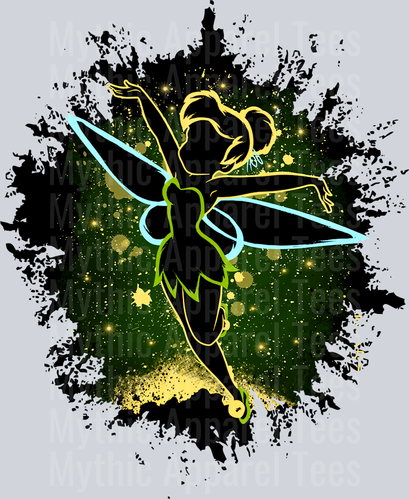 Tinker Bell Disney Dark Silhouette Color Splash Crystal Ball Vision