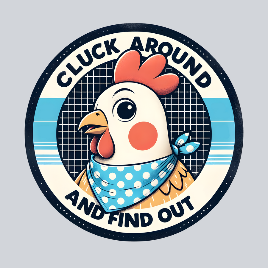 Cluck Around And Find Out Gangster Chicken, Chicken Transfers, Funny Transfers, Retro Fonts, Chickens, DTF Transfer