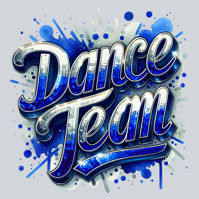 Dance Team Sequins Blue Transfers, Dance Team Transfers, Inspirational, Sports Transfers, Glitter, DTF Transfer
