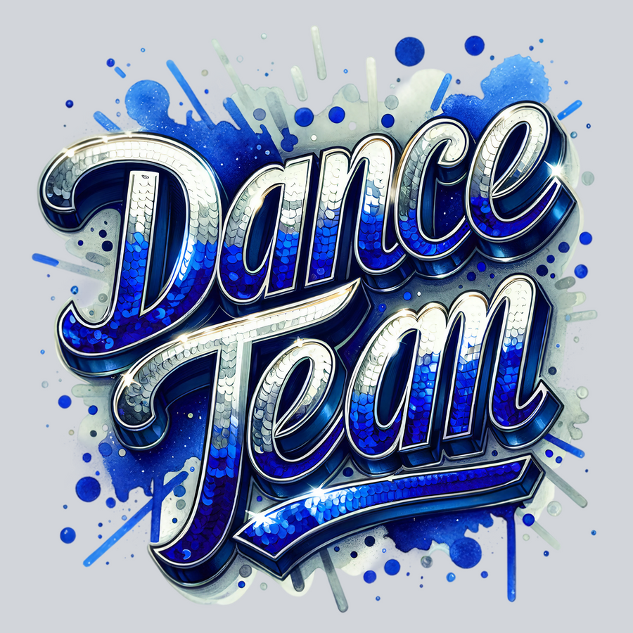Dance Team Sequins Blue Transfers, Dance Team Transfers, Inspirational, Sports Transfers, Glitter, DTF Transfer