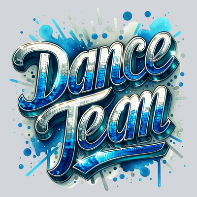 Dance Team Sequins Transfers, Cheerleading Transfers, Light Blue, Glitter Design, Dance Accessories, DTF Transfer