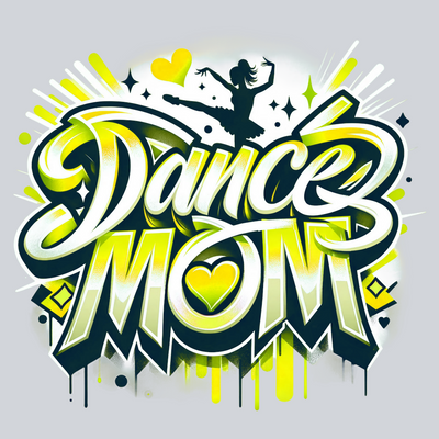 Dance Mom, Dance Accessories, Airbrushed Design, Yellow Theme, Inspirational Transfers, Empowering, Custom Apparel, DTF Transfer
