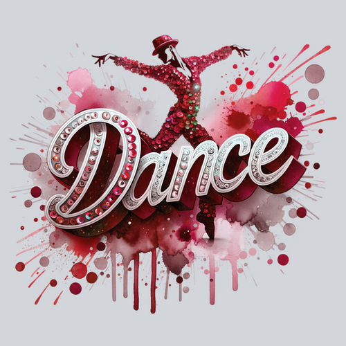 Dance with Male Dancer, Dance Transfers, Maroon, Performance Design, Dancer Graphics, Empowering Design, Custom Apparel, DTF Transfer