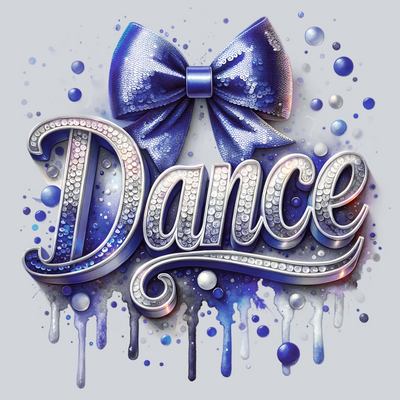Dance Sequins Transfers, Dance Transfers, Dance Swoosh, Navy Blue, Glitter, Inspirational, DTF Transfer