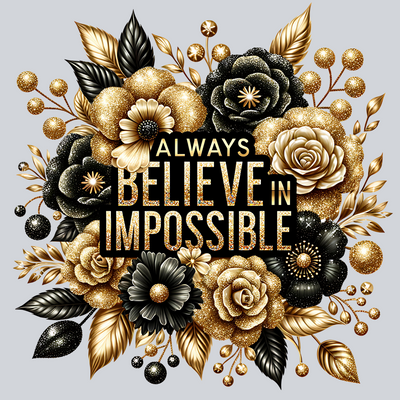 Always Believe In Impossible, Inspirational Transfers, Motivational Quotes, Floral Design, DTF Transfer