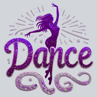 Dance Sequins Transfers, Dance Theme, Dance Quotes, Glitter, Female Dancers, Spring, Purple Sequins, DTF Transfer