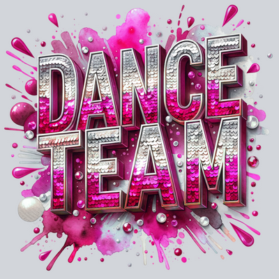 Dance Team Sequins Pink Transfers, Dance Transfers, Cheer Season, Team Spirit Designs, Sequins, Glitter, Dance Team