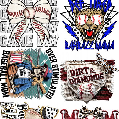 Baseball 2 GANG SHEET 10 FULL SIZE IMAGES