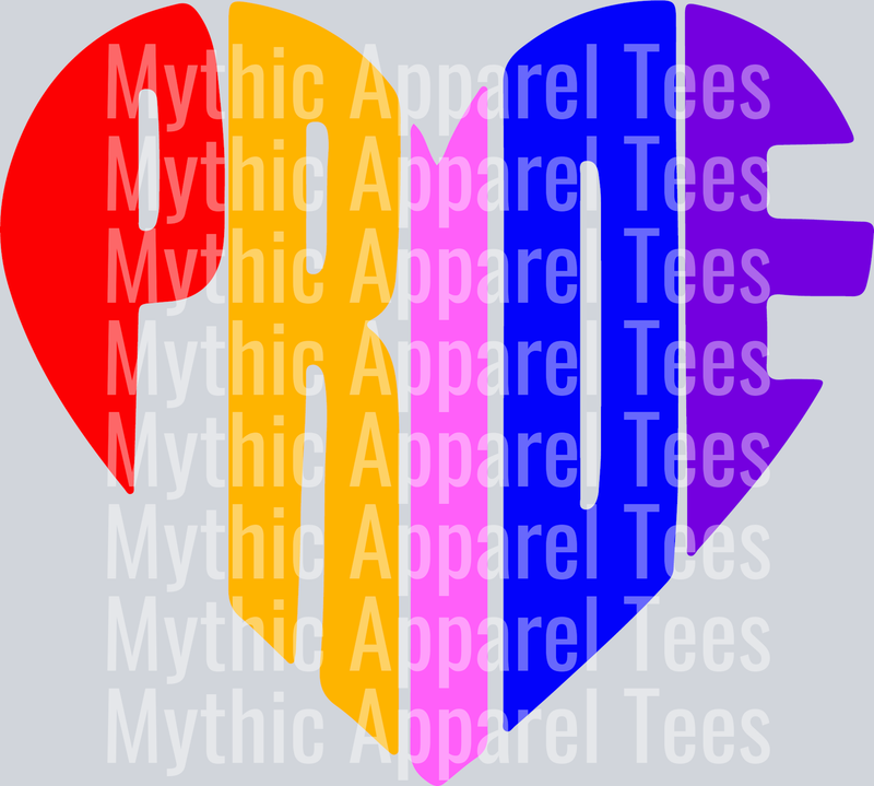 Pride heart words LGBTQ+ Transfer