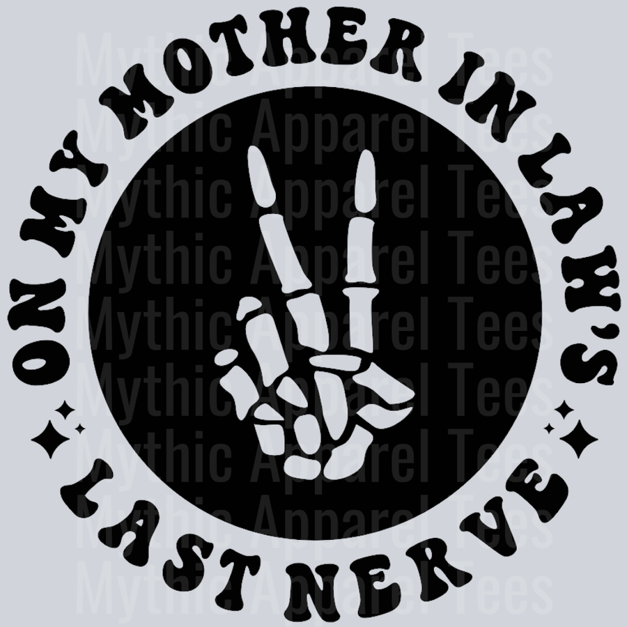 On My Mother In Laws Last Nerve Pocket Design Wavey Retro Style Funny Shirt Design