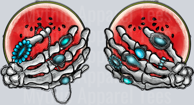 Skeleton Hand Watermelon Boobs
